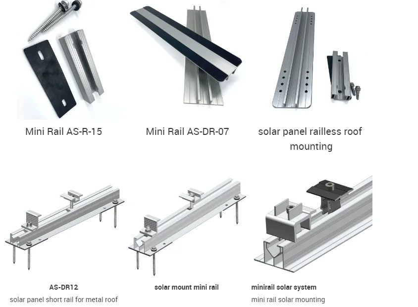 Solar Trapezoidal Metal Roof Bracket System Tin Roof Solar Mini Rail ...