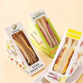 customized kraft sandwich box  take-away  noodle  salad hamburger sushi salad paper box fast food  container