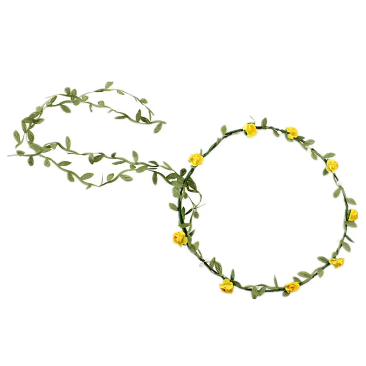 Лидер продаж, свадебный головной убор невесты в богемном стиле, цветочная гирлянда с цветами