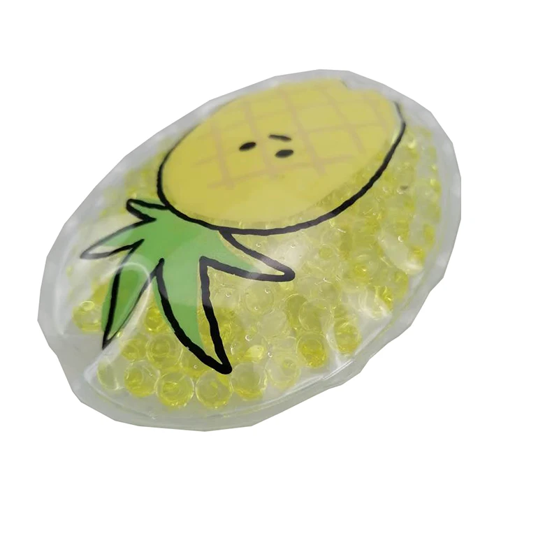 Cute  Pineapple Fruit Pattern Reusable Cooling Pack  Animal Oval Hot Cold Gel Ice Pack for Kids