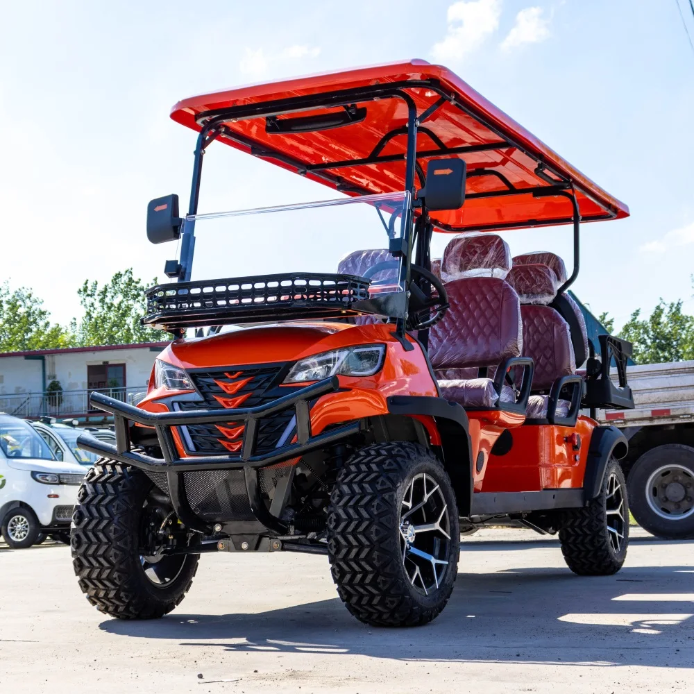2024 Marshell New 4+2 6 Seater 4 Wheel 48V 72V Lithium Battery Electric Car Bus Hunting Cart