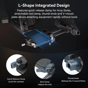 SMALLRIG V-Mount Battery Plate,V Lock Battery Plate with Dual for V Mount Battery,DSLR Camera,Tripod-4064B detail image
