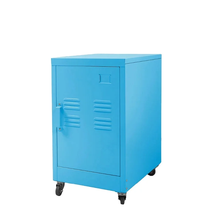 Small Size Storage Cabinet on Wheel Metal Bedside Cabinet