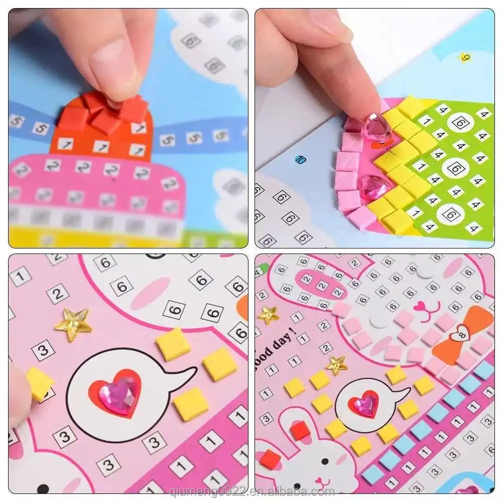Creative  Educational Toy 3D Foam Puzzle DIY Mosaic Stickers Cute Animals 
