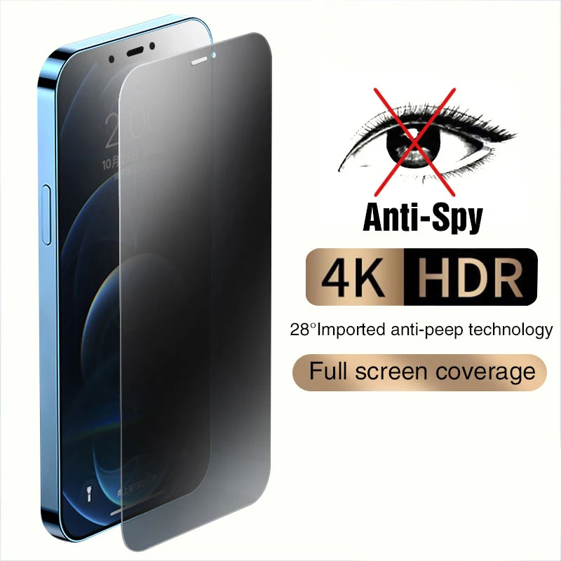 Full Cover Antispy Screen Protector For Iphone 11 12 13 14 15pro Max Privacy Glass For Iphone 7