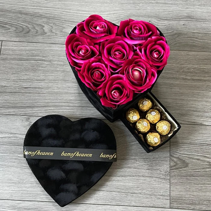
Роскошная замшевая бархатная упаковочная коробка Dongguan Brivote, Цветочная коробка, бумажная мини-коробка для цветов в форме сердца 