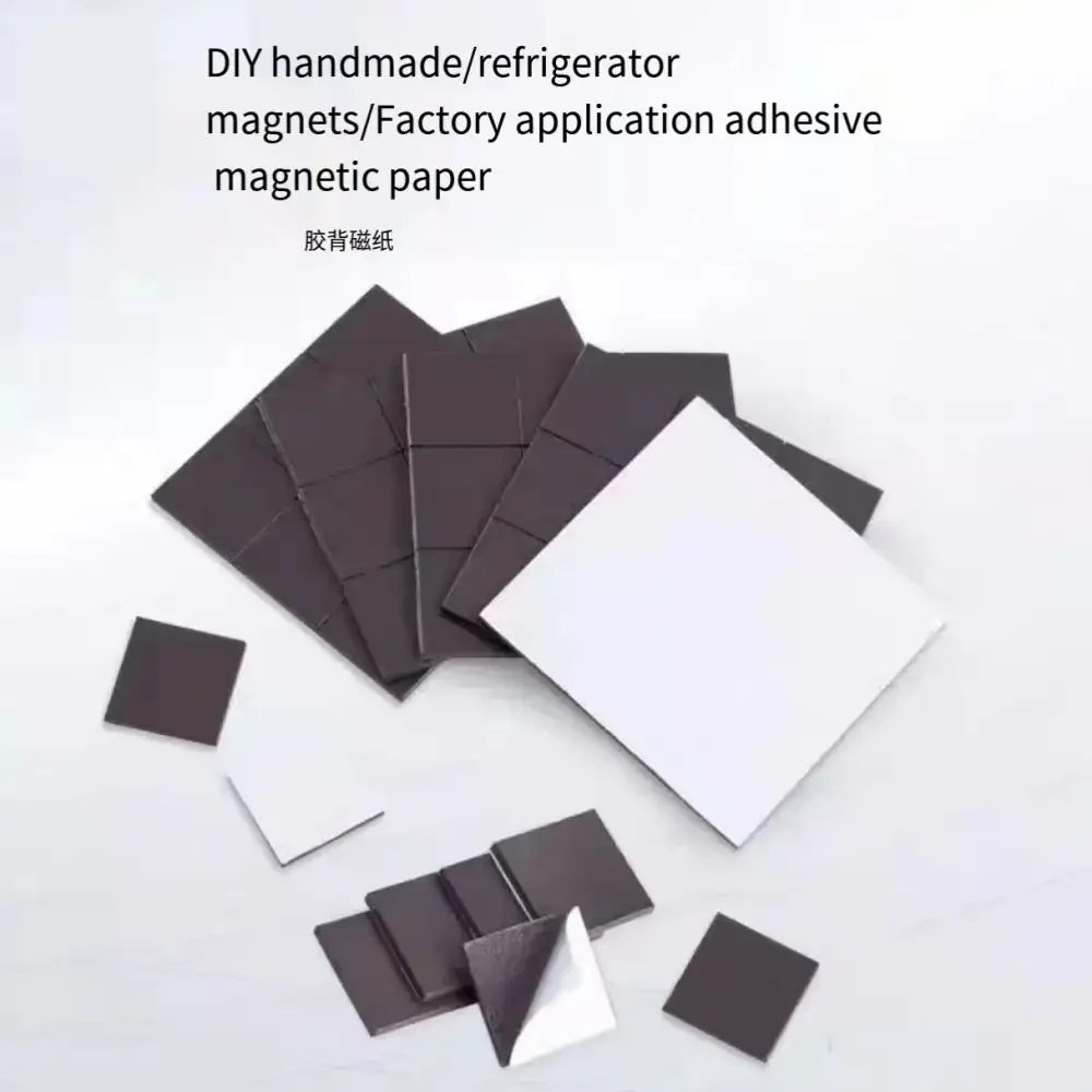 Xinhongchang N52 Neodymium Magnet Disc Strong Soft Flexible Adhesive Super Magnetic Materials A5 Soft Rubber Magnetic Sheets