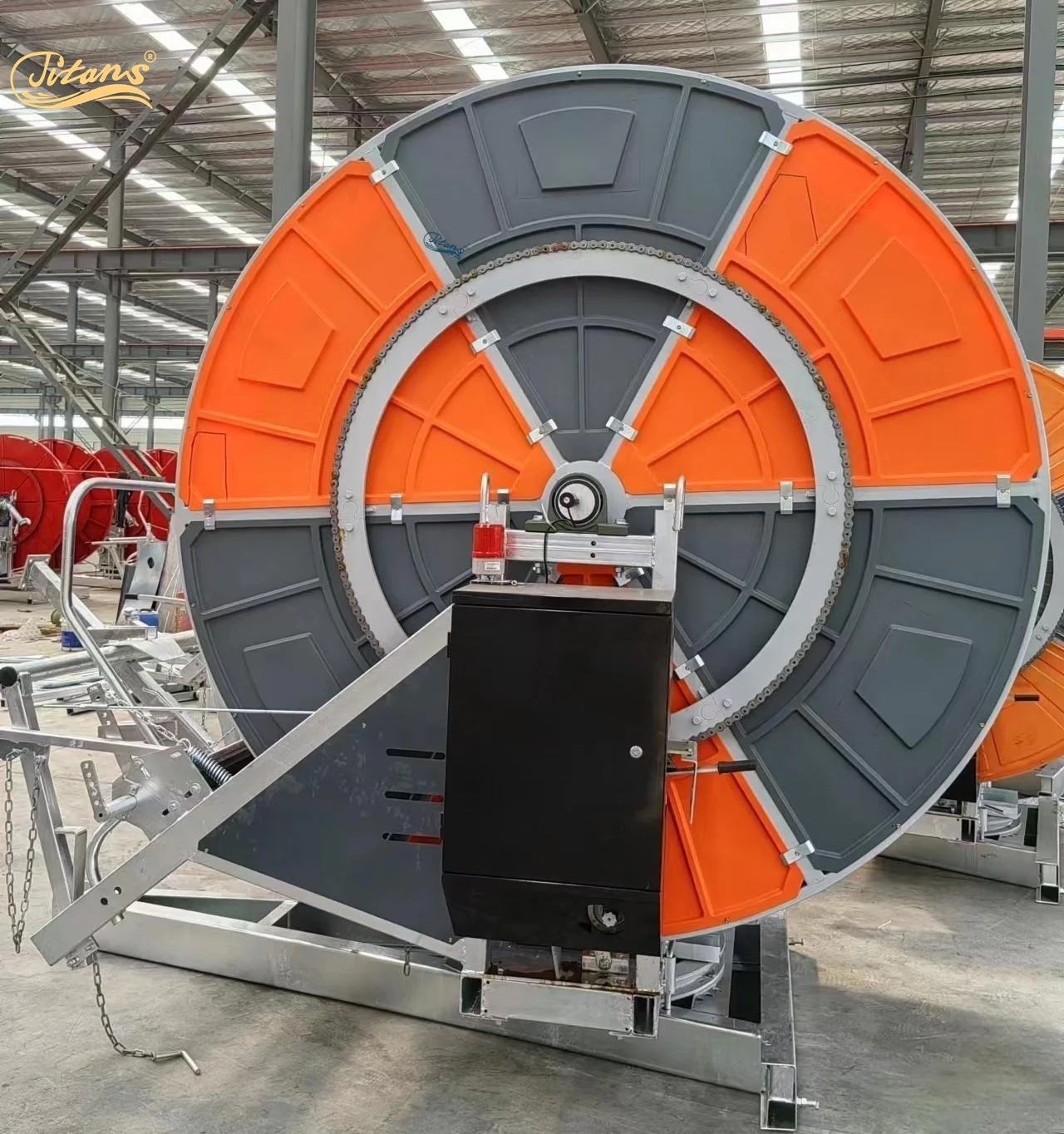 Titans Hose Reel Irrigation Machine with Travelling Rain Gun Sprinkler for Farm Orchard Irrigation System