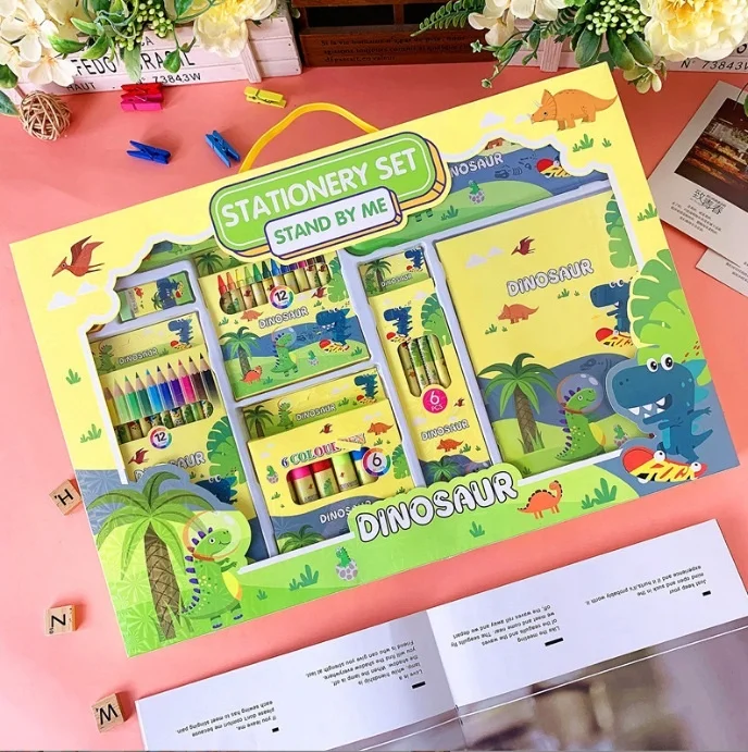 Набор канцелярских принадлежностей хорошего качества картонные Стильные Детские канцелярские товары оптовая продажа креативный мультяшный набор для школы