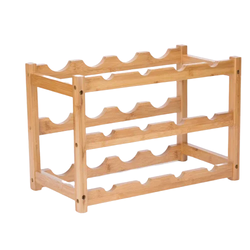 
 3-уровневые натурального бамбука держатель для винных бутылок стеллаж для хранения отдельно стоящая столешница Штабелируемый полка дисплея  