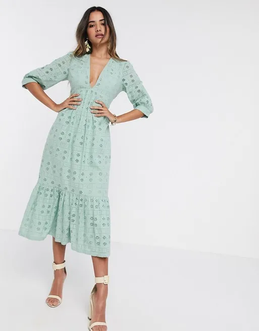 sage green midi dress