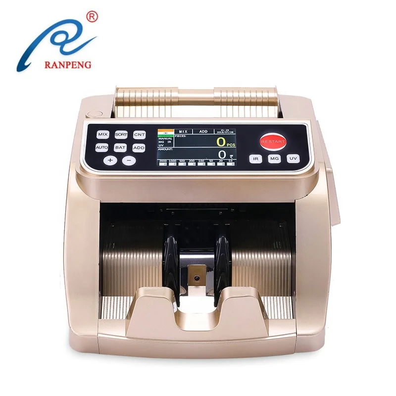 Double Colour Sensor MG UV IR Counterfit Money Detector Cash Counting Machine Banknote Money Bill Counter for Iraqi Dinar IQD