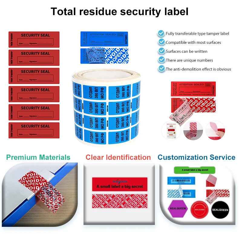 High Quality Customized Self Seal VOID Tamper Evident Security Packing ...
