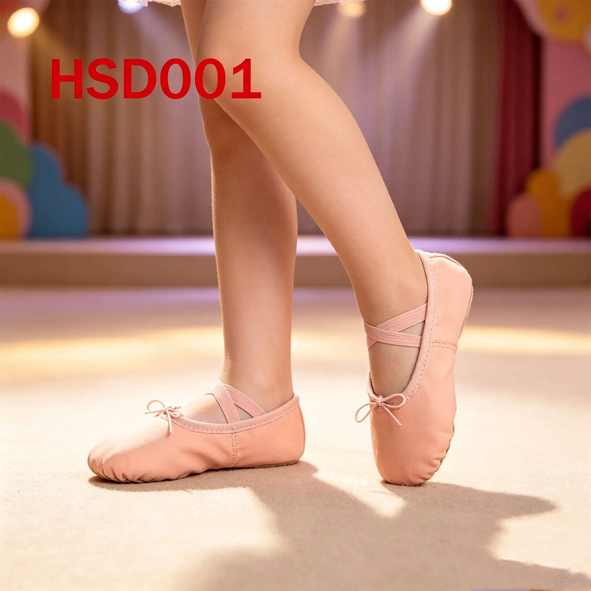 ZYF,Daily Rehearsal Full Grain Leather Upper Baby Dance Shoes Dance Practice Skin-friendly Lining Ballet Shoes for Kids HSD001