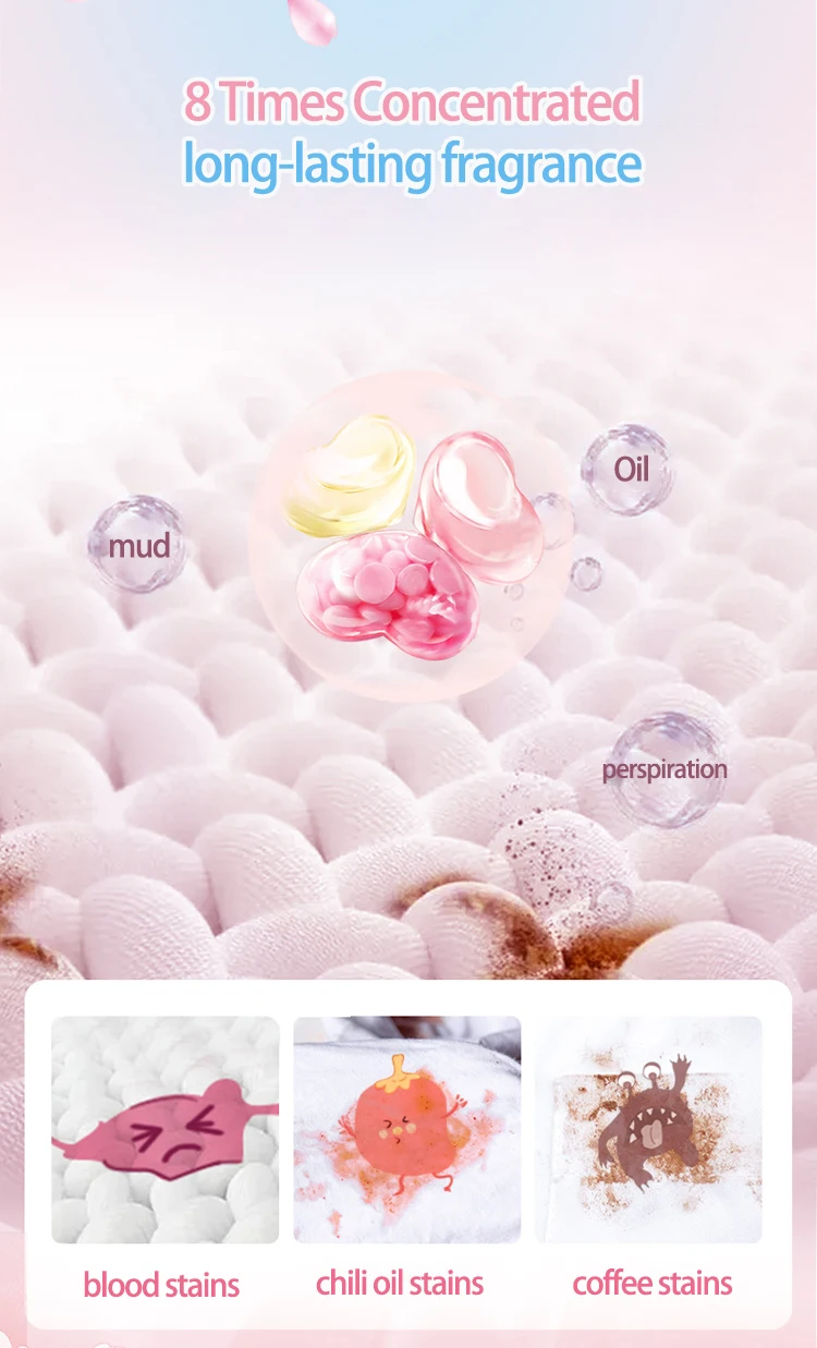 Laundry beads detergent scent booster laundry pods container washing soap pods capsules manufacture odm oem details