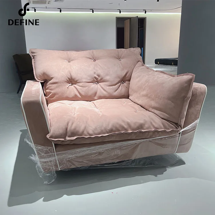 Luxury Furniture Nuburk Leather Nappa Leather Double Face Fabric Living  Room Sofas