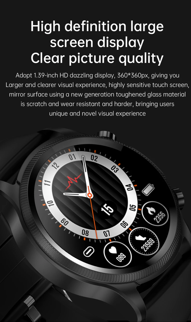 Intelligent ECG Blood Glucose Health Smart Watch 1.39 Inch HD Screen ECG Chest Patch Real Time ECG Analysis E400 Smart Watch (3).jpg