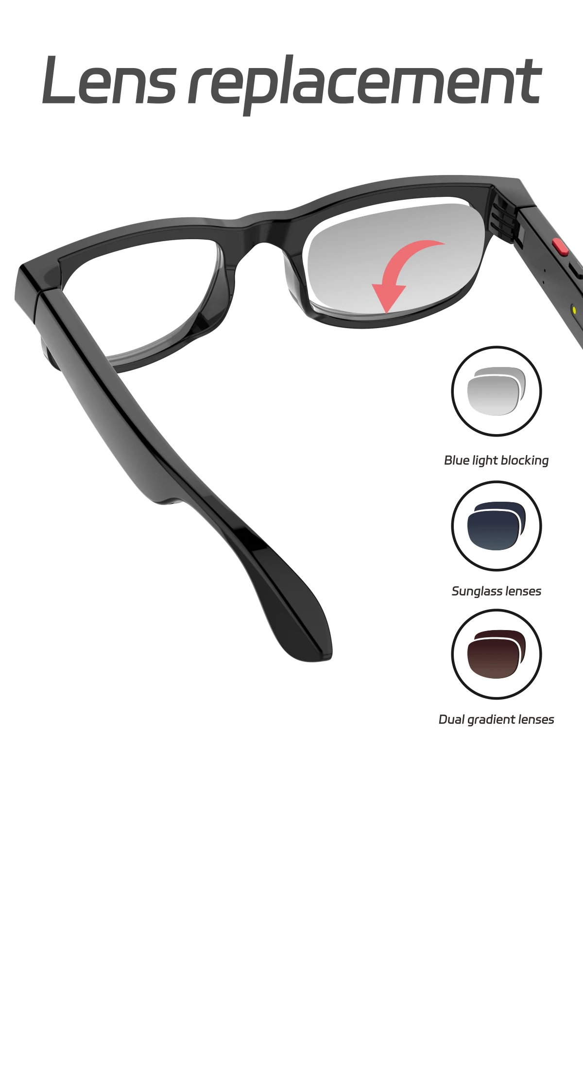 Ik-g1 Smart Glasses With Jl7018f Main Control Chip 290mah Battery Ar Navigation & Real-time Translation For Powerful Performance - Buy Intelligent 8mp Camera Glasses magnetic Charging Ar Navigation jl7018f Chipset Smart Glasses 30 Hours Music Playback 3 Lens Effect Glasses smart Glasses With Jl7018f Chip 290mah Battery Ar Navigation real-time Translation Smart Glasses 8mp Camera With 3 Lens Effects 290mah Fast Charging Smart Glasses