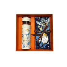 Scarf & thermos cup set Silk towel + tea separation thermos cup gift box Send gifts to customers