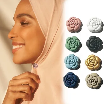 CCY Amazon's New Muslim Magnetic Buckle Scarf Accessories Moselm Women's Hijabs Button Fixed Round Magnet Pin Headscarf