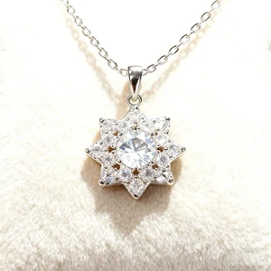 Wholesale Trendy Style Star Design Moissanite Diamond D Color 1Carat Moissanite Pendant Necklace for Anniversary Gift