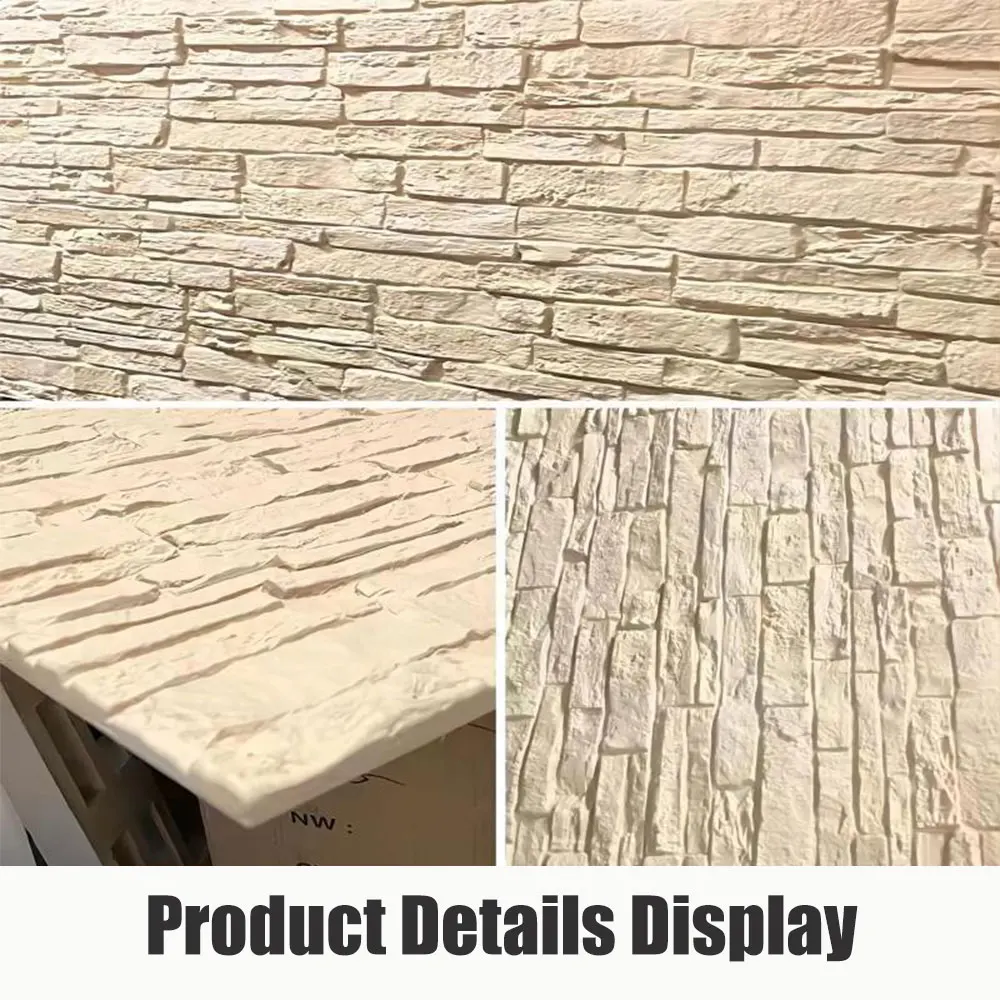 Polyurethane Textured Cladding RCL Modern Art 3D PU Stone Wall Panel Natural Look Big Slab for Indoor ...