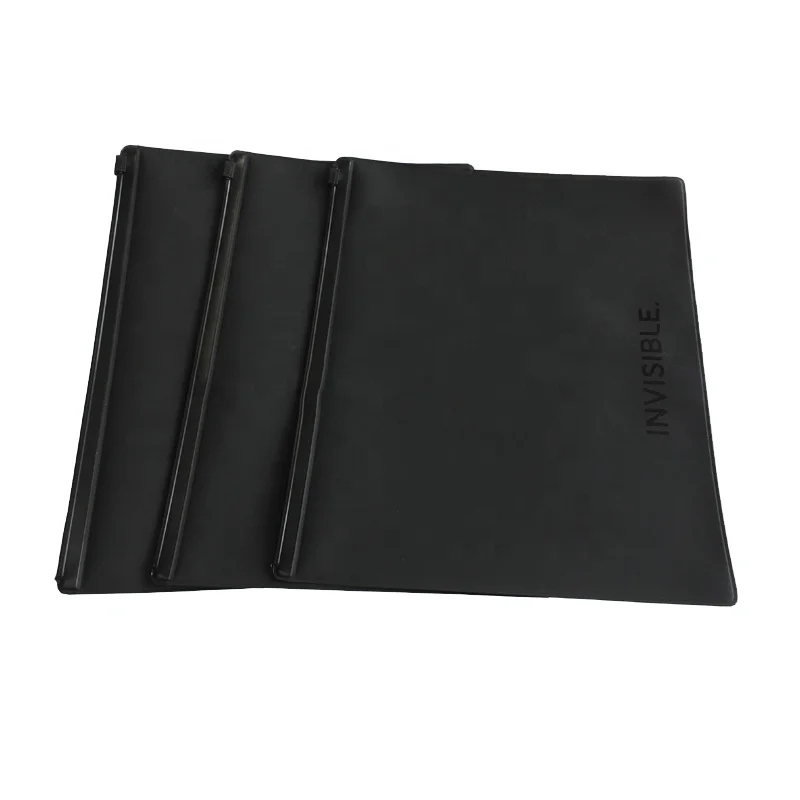 Custom Eva Silicone Black Zipper Bag Packaging Clothing Frosted Matte Black Clothing Zipper Bags With Shiny Metallic logo