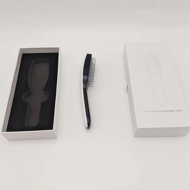 Popular Design Wireless Private Label Led Light Vibration Electric Massage Hair Brush Hair Growth Comb for Salon Use