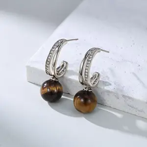 Wholesale Fashionable and Luxurious Gold-Plated Zircon Drop Earrings for Women Trendy Style for Anniversaries