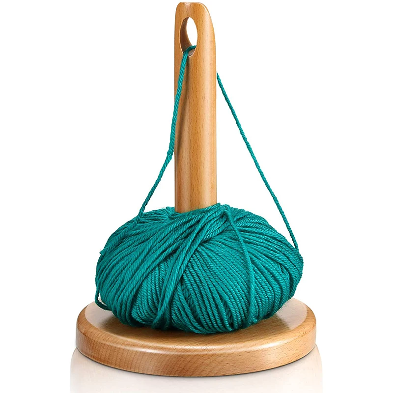 Wood Yarn Holder With Twirling Mechanism Spinning Yarn & Thread Holder