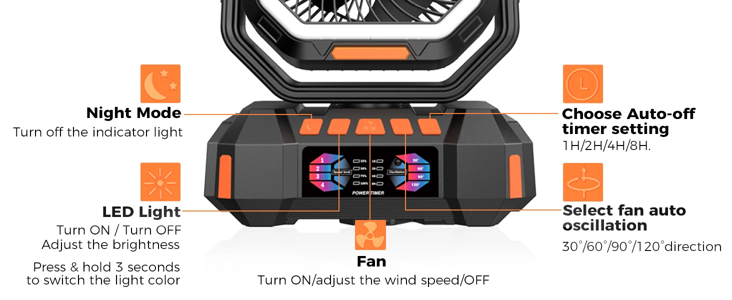 Portable Fan, 40000mAh, LED - detail 12