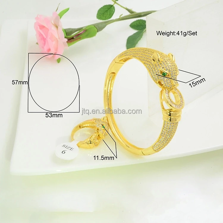 Ensemble Bracelet & Bagues Imprimé Léopard Pour Femme - Bijoux Tendance En Alliage Pour Fête Et Quotidien - 3