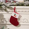 Calcetín navideño con letras bordadas de dibujos animados l