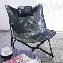 HStex Leather Luxury Outdoor Portable Foldable Home Folding Camping Stool Leisure Butterfly Chair