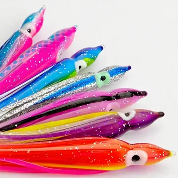 CHEERY Octopus 2-16 Inch Hollow Squid Skirt Bellow Squid Trolling Lure PVC Luminous Skirt Fishing Lure – Trolling Lure – view 3