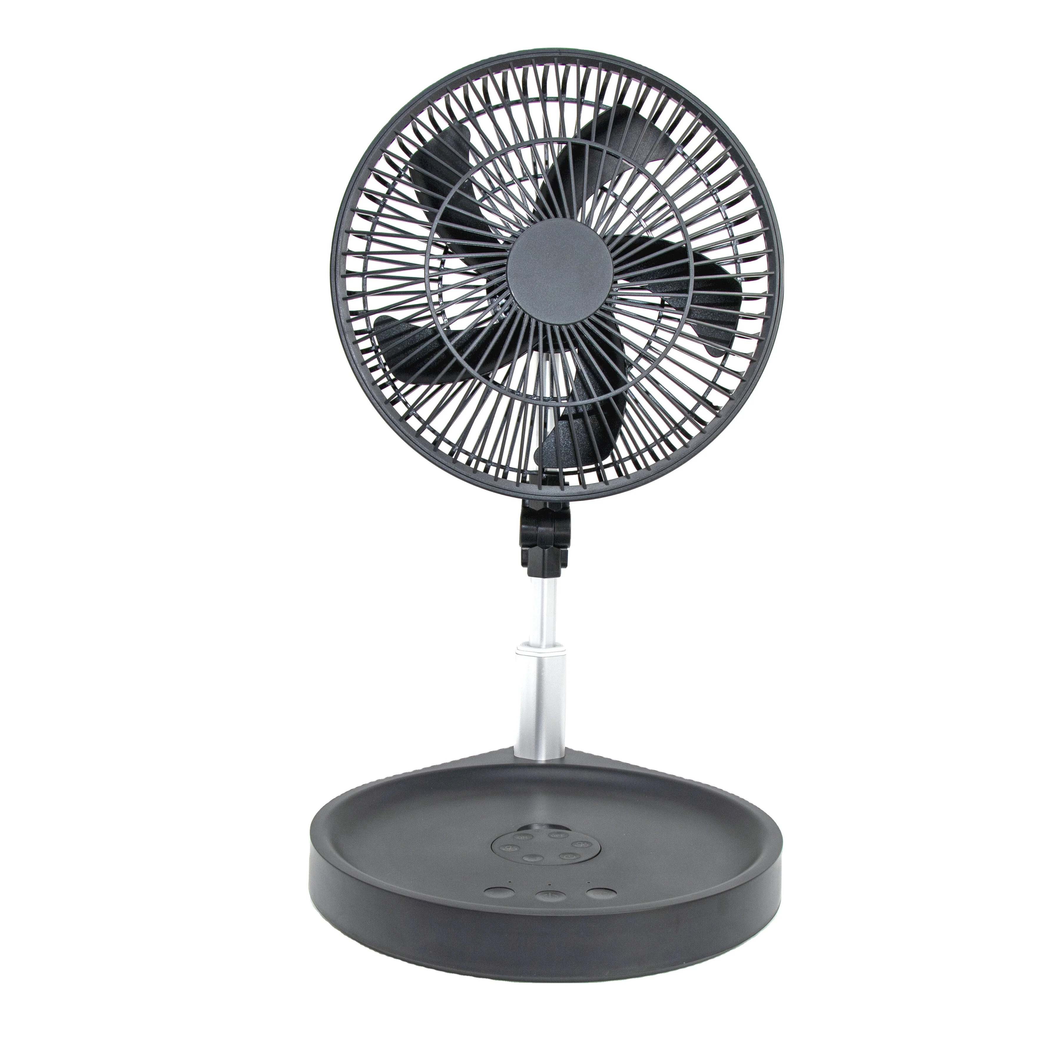 HEBRON Smart Home Folding Pedestal Fan with LED Light Adjustable and Rotatable Remote Control Table Mount for Household Use