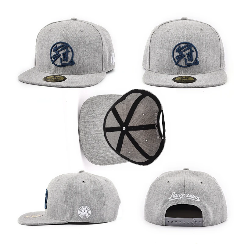 Aung Crown High Quality 5 Panel Flat Bill Hip Hop Snapback Hat Custom 3D Embroidery Logo Acrylic Classic Snapback Caps for Men