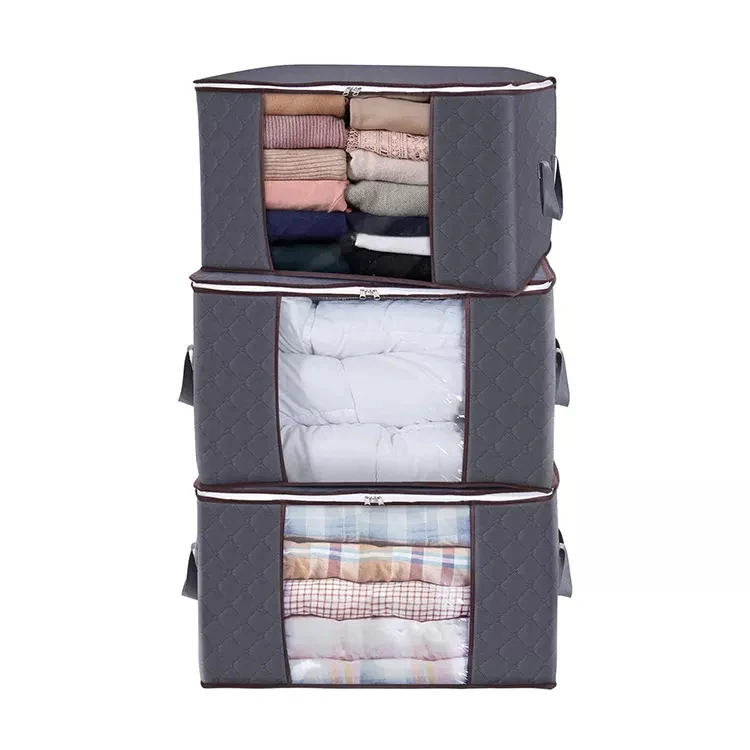 Large Capacity With Handle Clothes Storage Bag Blanket Bags Fabric