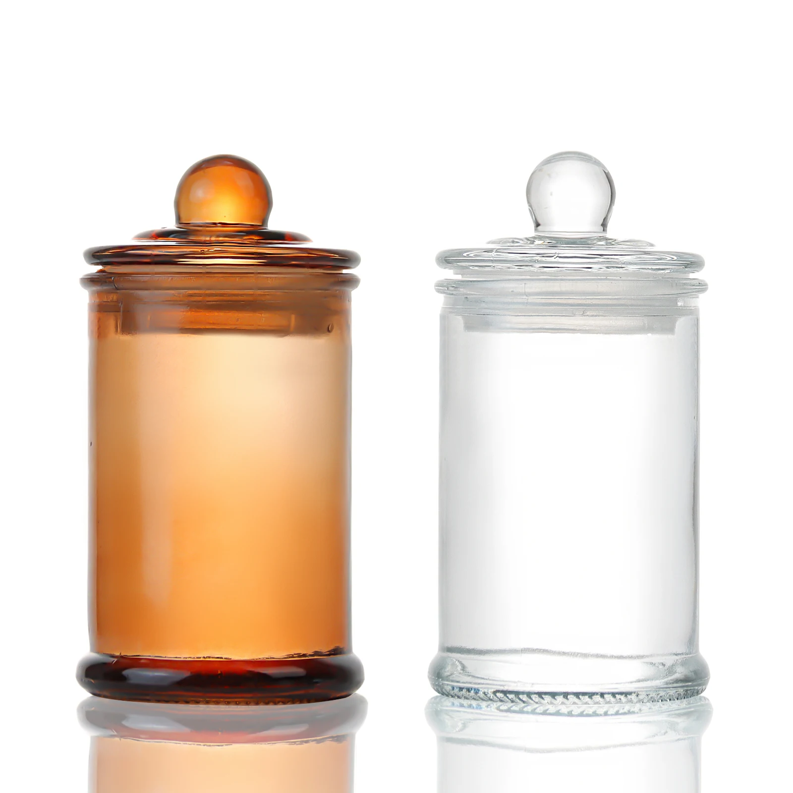 Großhandel 100ml 300ml 700ml 1L versiegelte Deckel hohe Glaskerzenbehälter