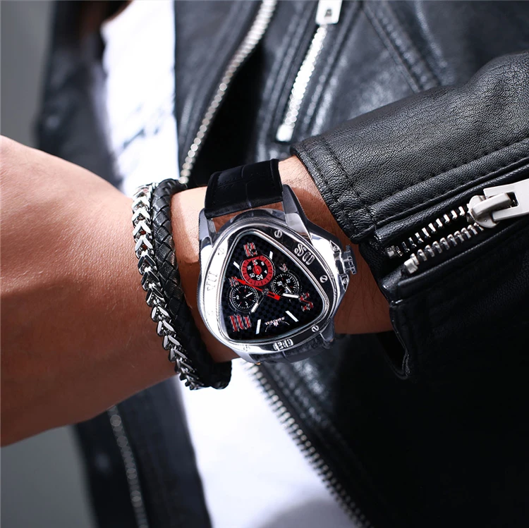 JARAGAR GMT951 メンズ自動機械式腕時計、レザー straps、防水機能付き
