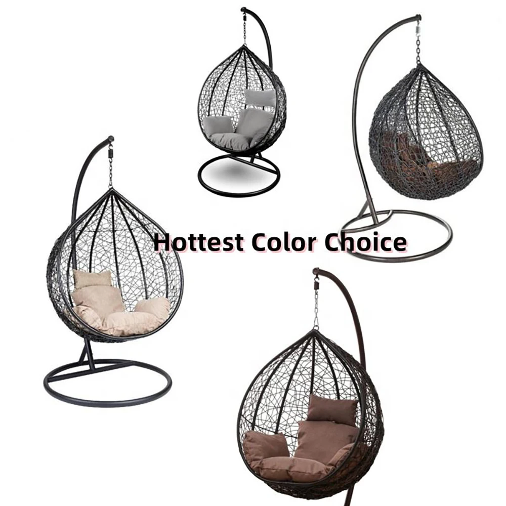 product most popular wholesale modern durable outdoor furniture egg rattan hanging chair swing chair-2