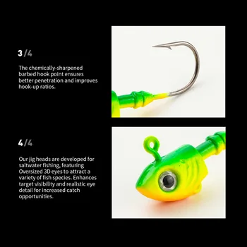 Black Minnow Jig Head Hooks Fishing Lure Soft Bait Hook Bass Fishing Shad Bucktail Jig Seabass Bait for Zand – Soft Lure – view 5