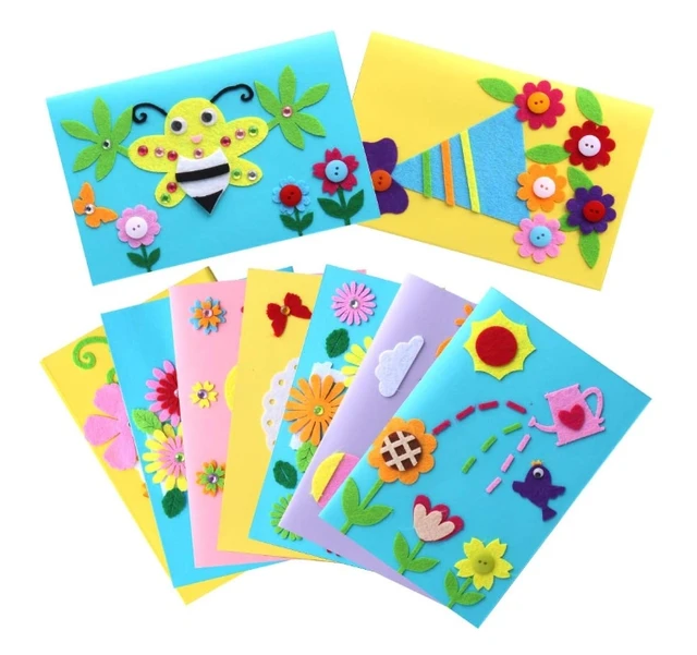 Kids Greeting Card Making Kit Card Kits thank You DIY Handmade Supplies Art Crafts Set Teacher's Day Gifts