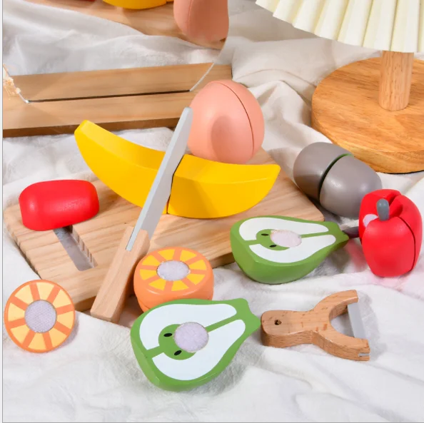 Holz Küchenspielzeug Schneiden Obst Lebensmittel Küche Kinder Pädagogisches 
