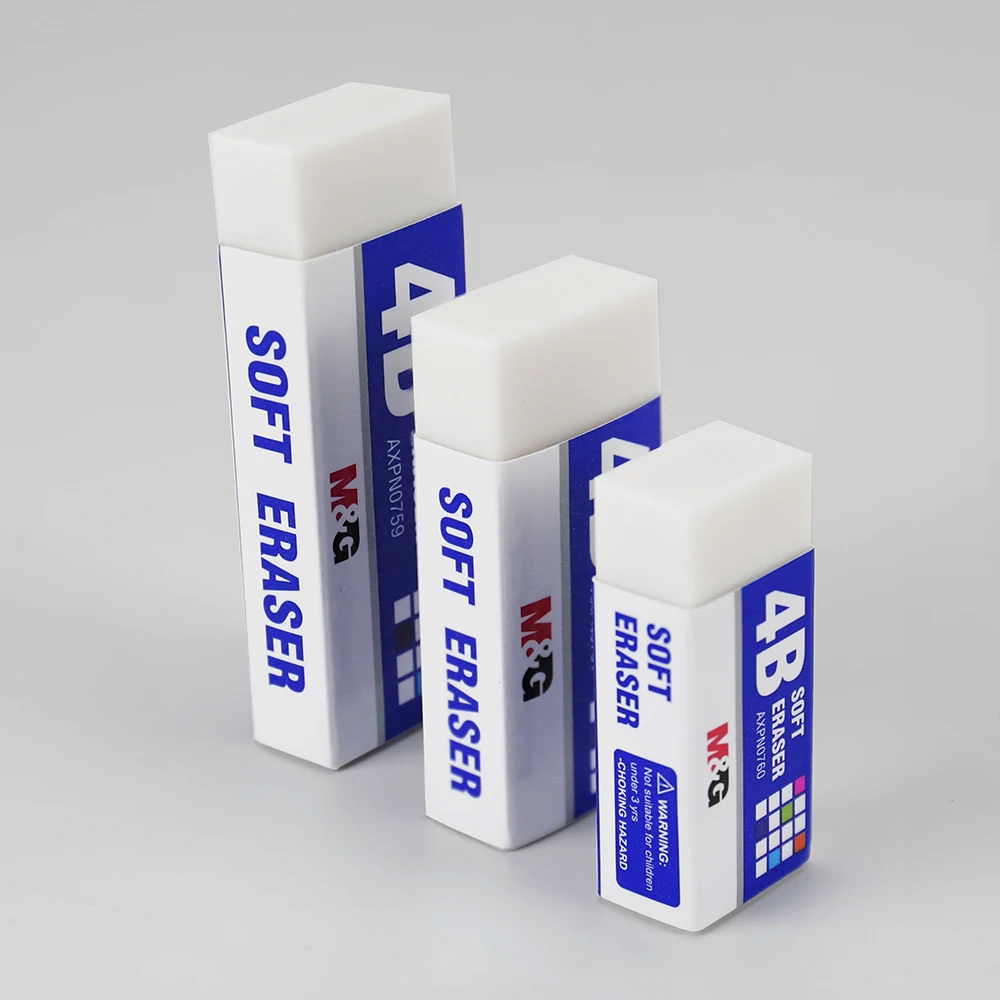 M&G Soft White Eraser - Durable & Classic Student Supply