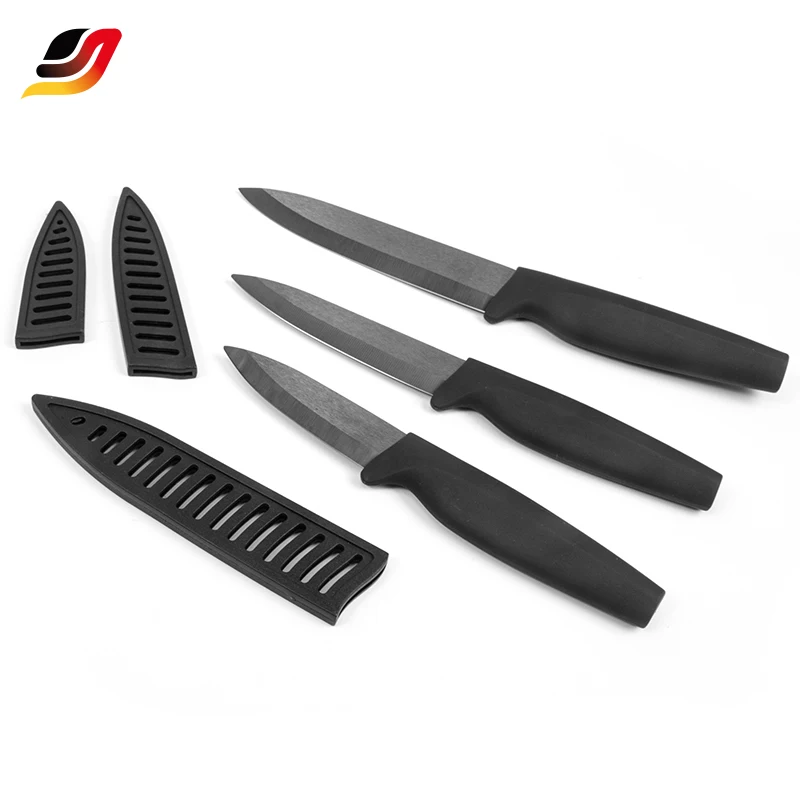 High Quality Professional Stainless Steel Knives Black Color Ceramic Coating Kitchen Chef Knife Set