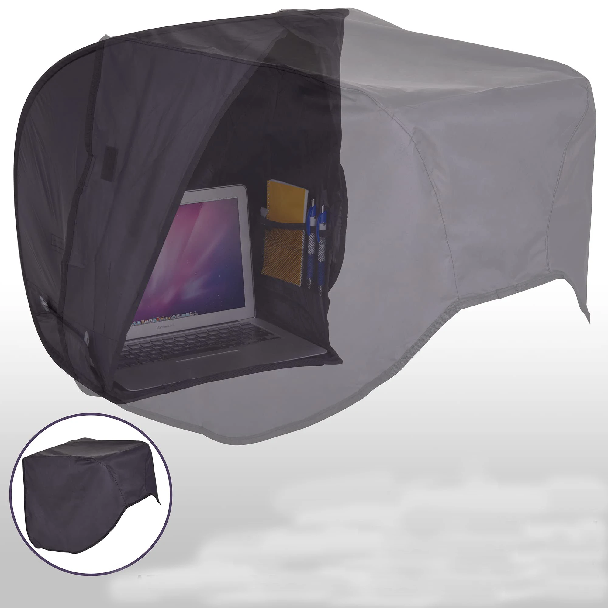 Tenda Parasole Pieghevole Per Laptop 12-16" - Schermo Antiriflesso Con Protezione Privacy, Borsa 2-in-1 Per Lavorare All'Aperto