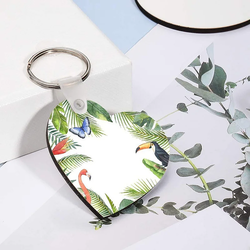Custom Shape Wood Mdf Sublimation Keychain Blanks