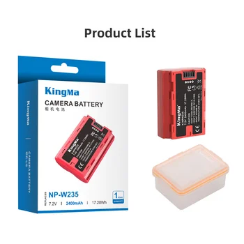 KingMa-NP-W235H 2400mAh High Capacity Fully Decoded for Fujifilm T-X4 TX4 Rechargeable Li-ion Camera Battery NPW235 product image