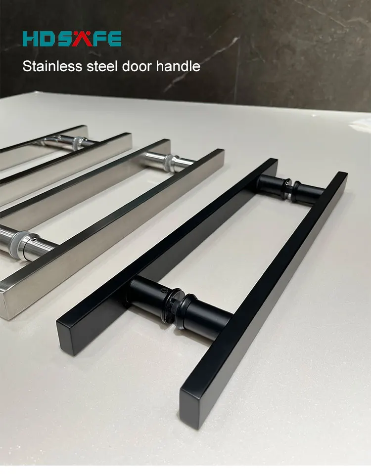 H Type Stainless Steel Sliding Door Handle Bathroom Hotel Shower Glass